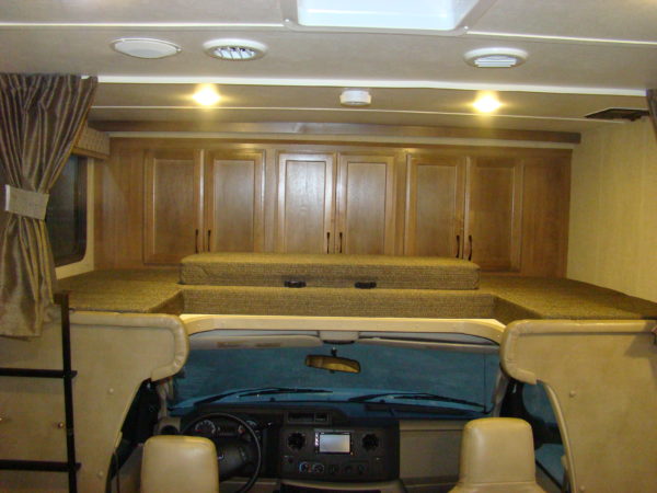 2020 32’ class c rv interior cabin bunk bed