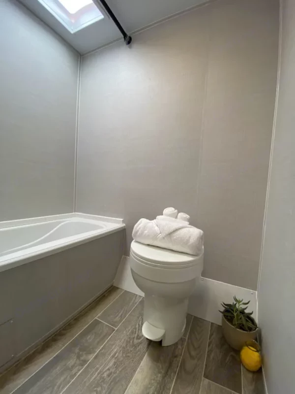 Separate toilet and shower
